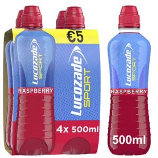 Picture of 500 Lucozade Sports Raspbe PM€5 4pk x6 DRS